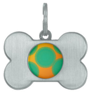 Placa Para Mascotas círculo verde en naranja amarillento