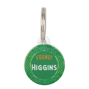 Placa Para Mascotas Círculo Verde Irlandés