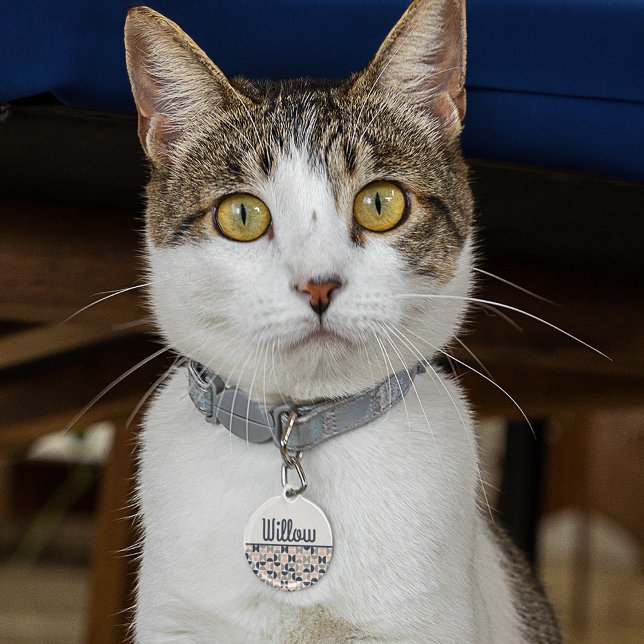 Placa Para Mascotas Círculos retro/medio siglo azul y rosa de la marin (Subido por el creador)
