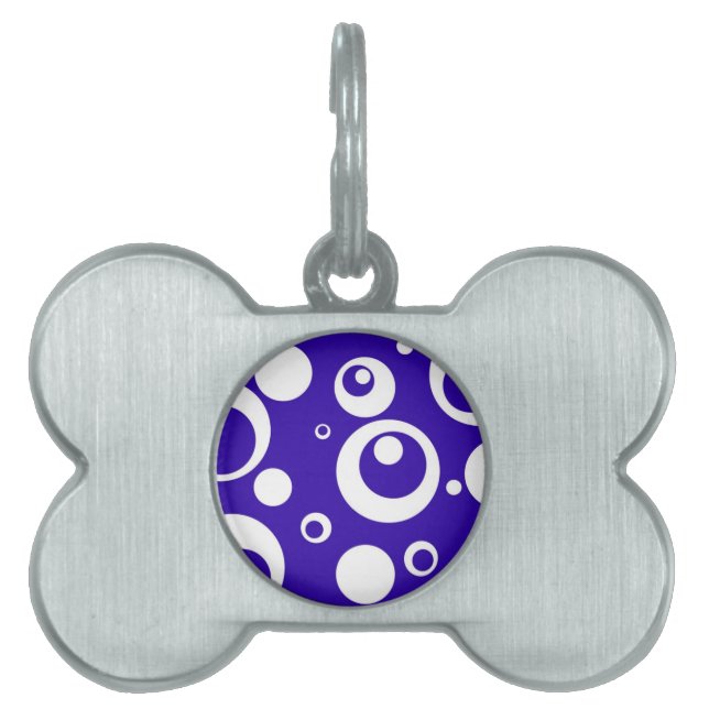 Placa Para Mascotas Círculos y puntos (Frente)