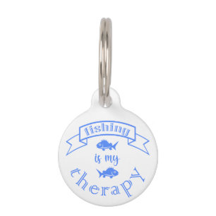 Placa Para Mascotas Cita de la bandera Pesca es mi terapia
