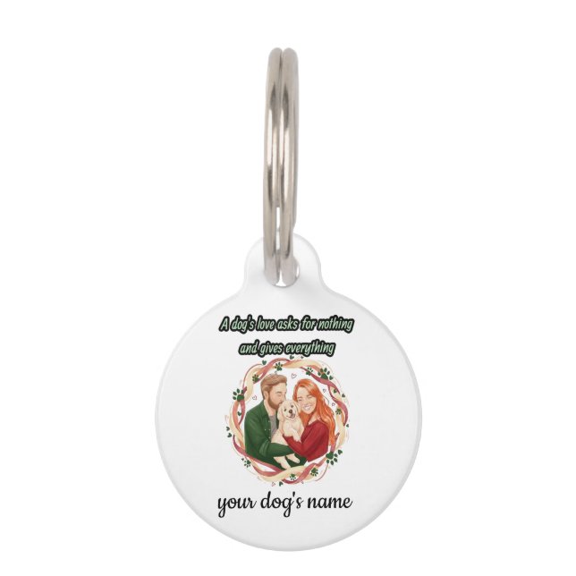 Placa Para Mascotas Cita personalizada conmovedora de perro (Anverso)