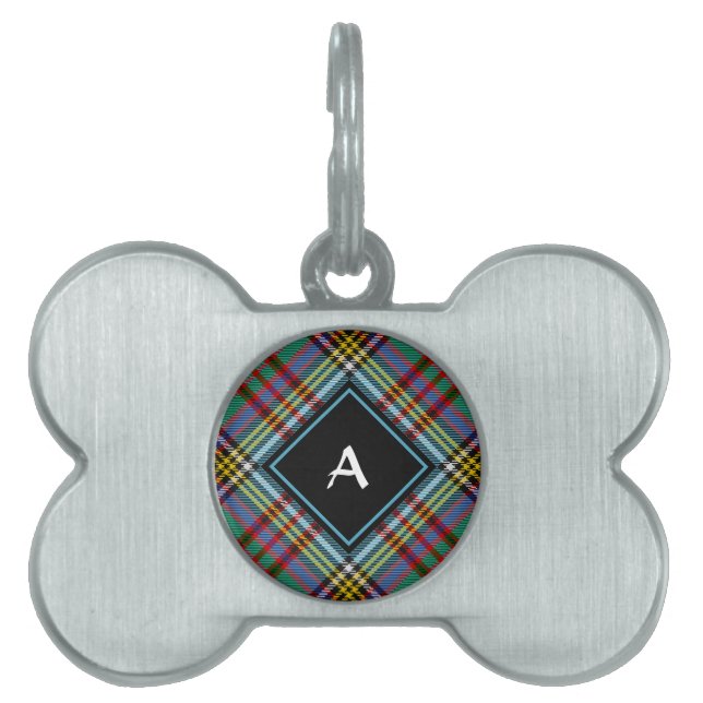 Placa Para Mascotas Clan Anderson Tartan Pet ID Etiqueta (Frente)