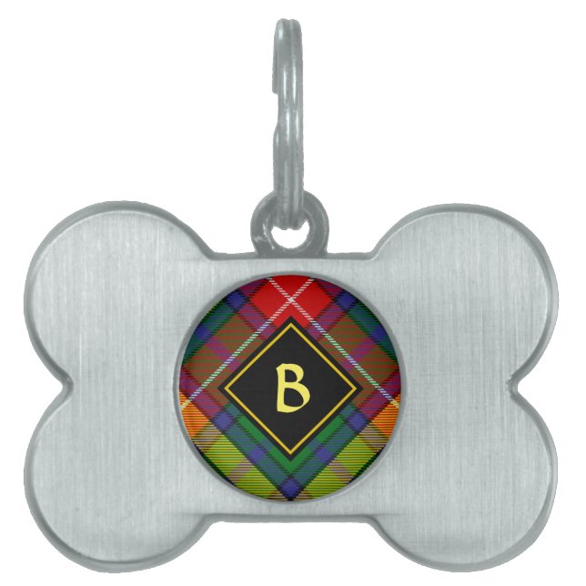Placa Para Mascotas Clan Buchanan Tartan (Frente)