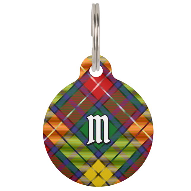 Placa Para Mascotas Clan Buchanan Tartan (Anverso)