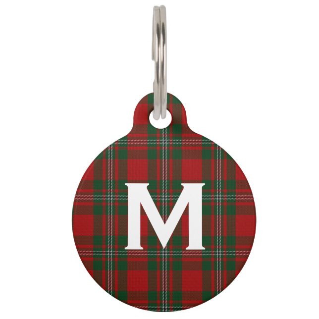 Placa Para Mascotas Clan clásico MacGregor Plaid Personalizado (Anverso)
