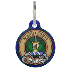 Placa Para Mascotas Clan MacKay Escudo sobre Tartán