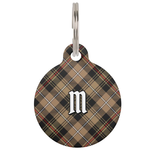 Placa Para Mascotas Clan MacKenzie Hunting Brown Tartan Pet ID Etiquet (Anverso)