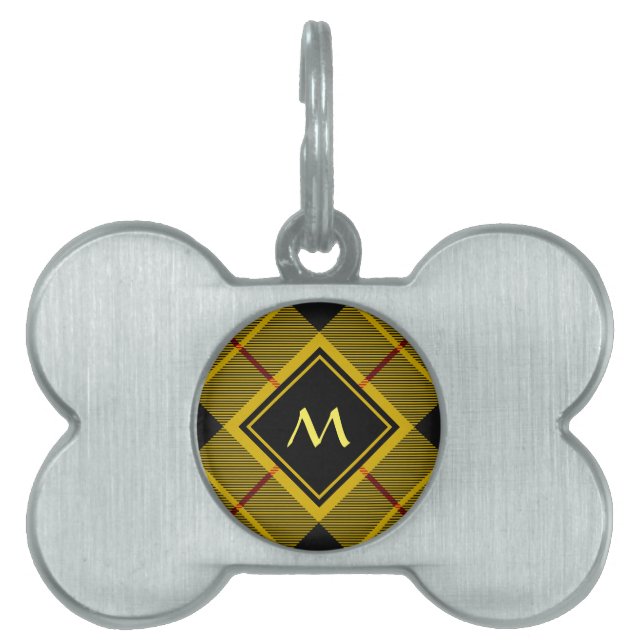 Placa Para Mascotas Clan Macleod de Lewis Tartán (Frente)