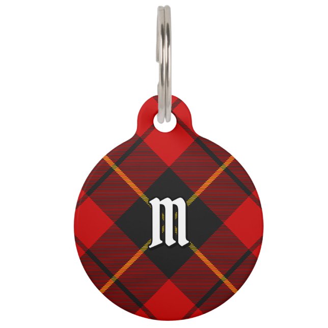 Placa Para Mascotas Clan Wallace Tartan Pet ID Etiqueta (Anverso)