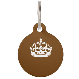 Placa Para Mascotas Clásica para mantener la calma en la corona del ch