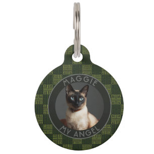 Placa Para Mascotas Clásico regalo de gato estampa tribal