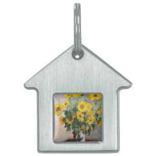 Placa Para Mascotas Claude Monet Ramo de Girasoles 1881 Arte