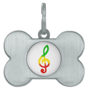 Placa Para Mascotas Clef agudo de Rasta