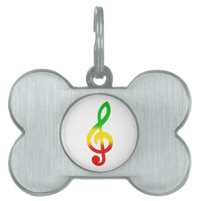 Placa Para Mascotas Clef agudo de Rasta (Frente)