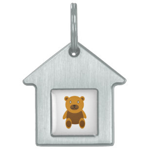 Placa Para Mascotas Clíparte de oso de peluche marrón