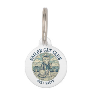 Placa Para Mascotas Club del Gato Marinero