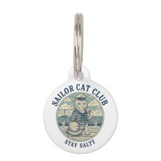 Placa Para Mascotas Club del Gato Marinero