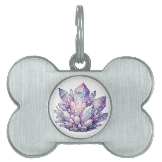 Placa Para Mascotas Cluster de Cuartz de Pastel (Frente)