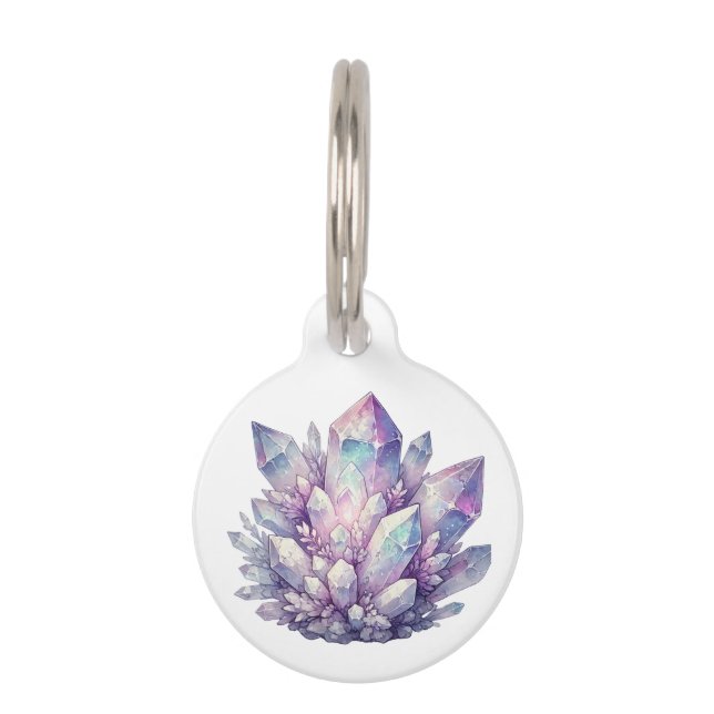 Placa Para Mascotas Cluster de Cuartz de Pastel (Anverso)