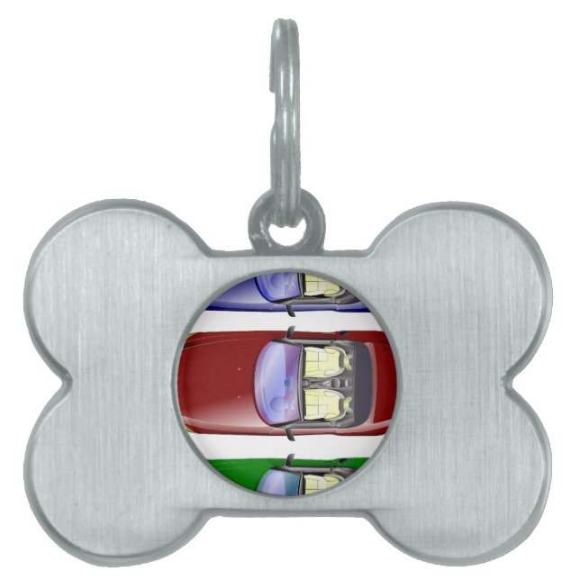 Placa Para Mascotas Coches coloridos (Frente)
