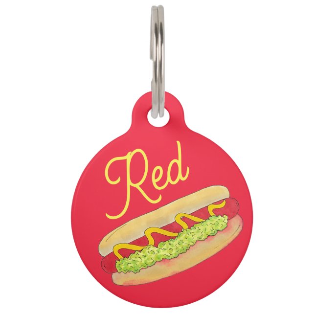 Placa Para Mascotas Cocina de comida Maine Red Snapper Hotdog Portland (Anverso)