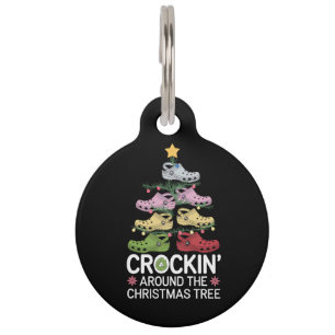 Placa Para Mascotas Cocinando alrededor del árbol de Navidad