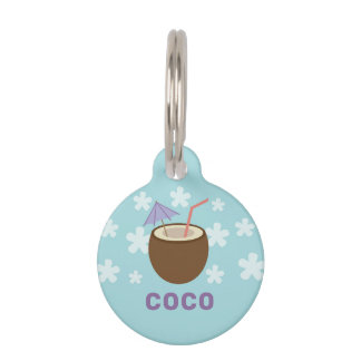 Placa Para Mascotas Coco tropical