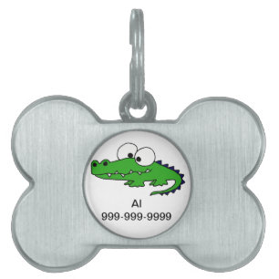 Placa Para Mascotas Cocodrilo enrrollado