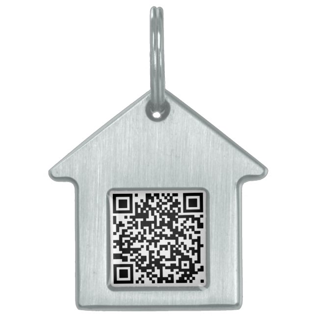 Placa Para Mascotas código del qr "si" etiqueta perdida (Frente)