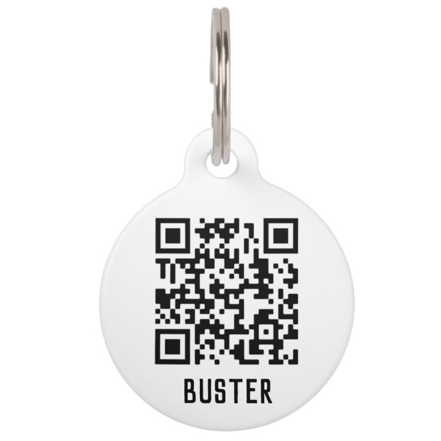 Placa Para Mascotas Código QR con nombre (Anverso)