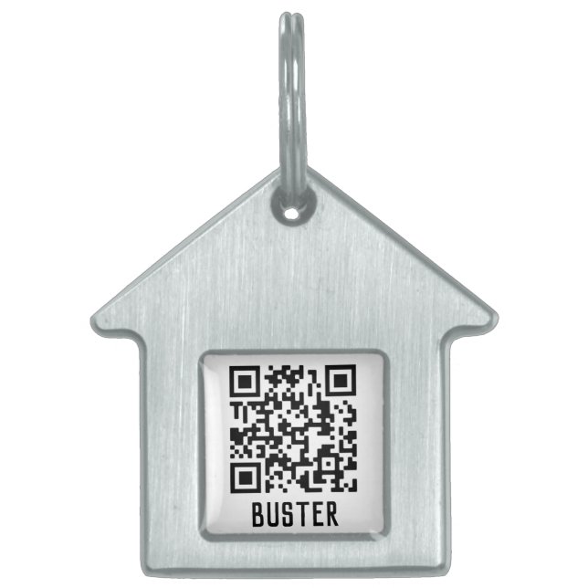 Placa Para Mascotas Código QR con nombre (Frente)