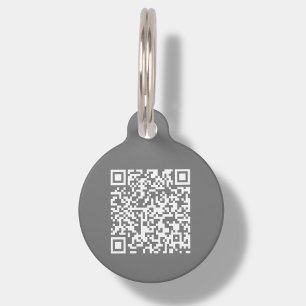 Placa Para Mascotas Código QR de Personalizado gris Buscar etiqueta