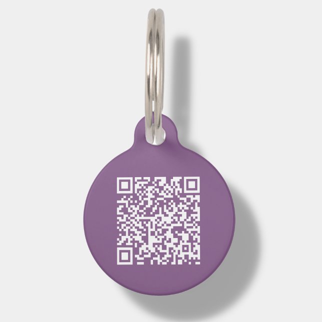 Placa Para Mascotas Código QR de Personalizado púrpura | Buscar etique (Subido por el creador)