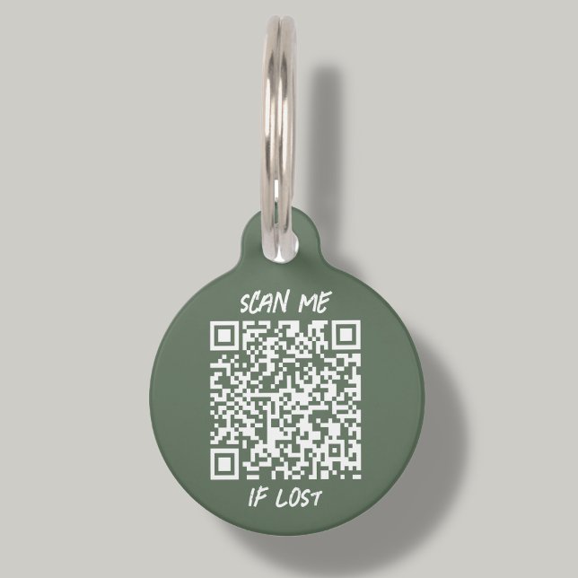 Placa Para Mascotas Código QR del Personalizado verde forestal | Explo (Subido por el creador)