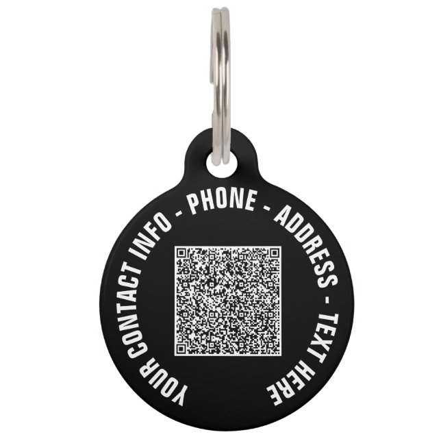Placa Para Mascotas Código QR Explorar información Nombre de texto Eti (Reverso)