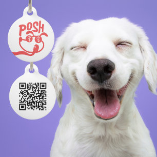 Placa Para Mascotas Código QR personalizado del Mascota de perro de Po