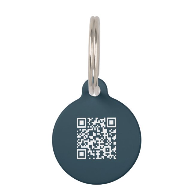 Placa Para Mascotas Código Qr verde lindo, elegante y moderno (Anverso)