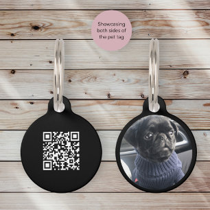 Placa Para Mascotas Código Qr verde lindo foto elegante moderno