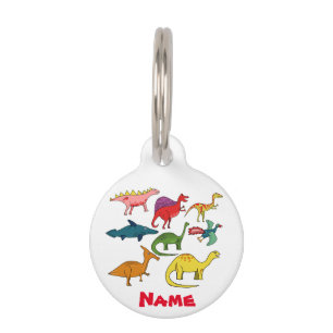 Placa Para Mascotas Colección de dinosaurios de Cuadros Thunder_Cove