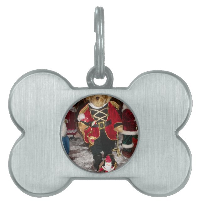 Placa Para Mascotas Colección de Navidades Nutcracker Teddy Bear (Frente)