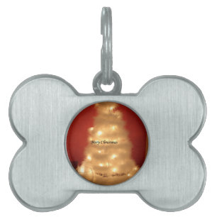 Placa Para Mascotas Colección decorada de árbol de Navidad blanco