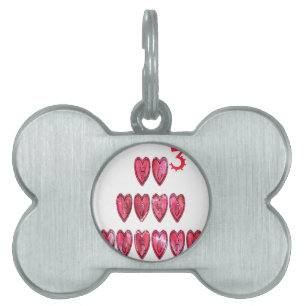 Placa Para Mascotas Colección Ho Ho Ho Ho Hearts.