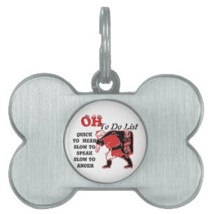 Placa Para Mascotas Colección Lista de tareas pendientes de Santa.