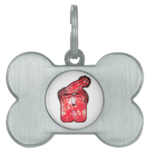 Placa Para Mascotas Colección moderna de Santa Hat.