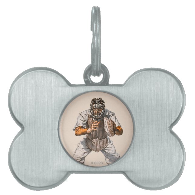 Placa Para Mascotas Colector del béisbol (Frente)