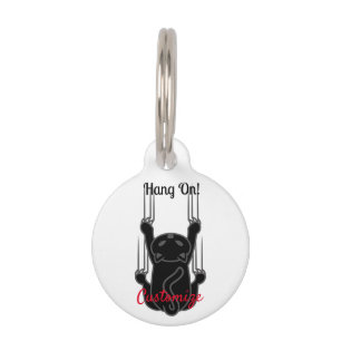 Placa Para Mascotas Colgar en gato negro Thunder_Cove 