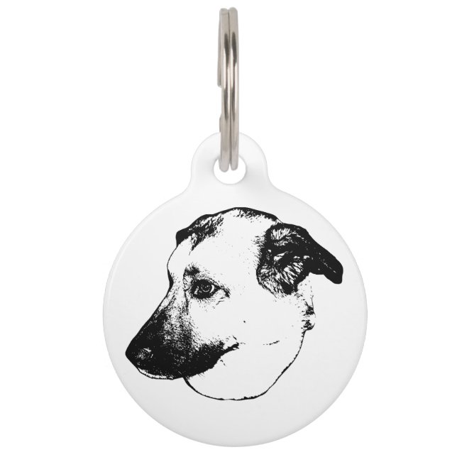 Placa Para Mascotas Collar Artístico, ID de Mascota Nítida (Anverso)