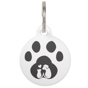 Placa Para Mascotas Collar de identificación de perro adorable con pat