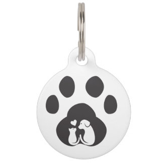 Placa Para Mascotas Collar de identificación de perro adorable con pat